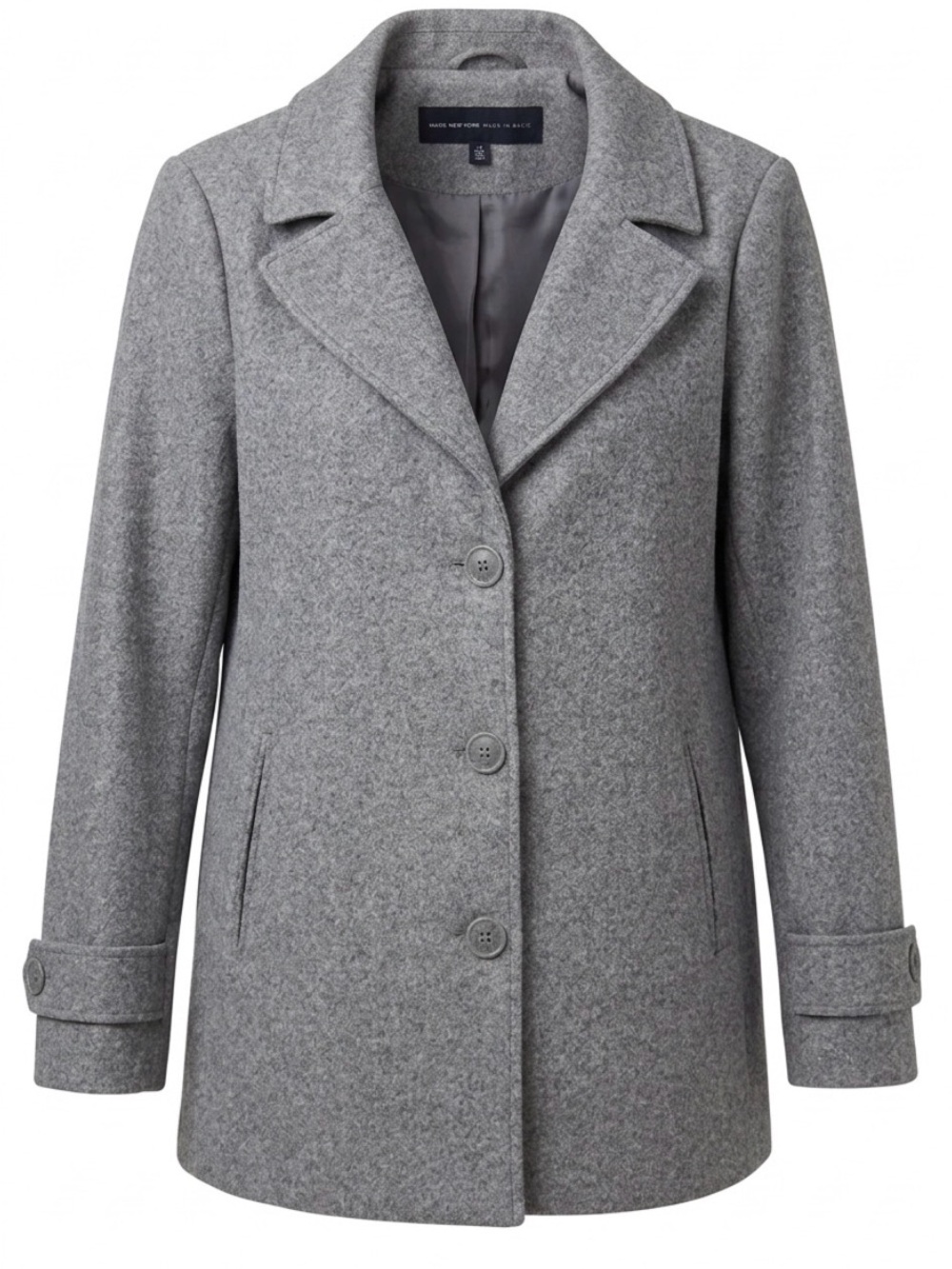 Andrew Marc Women's Gray Wool Pea Coat
